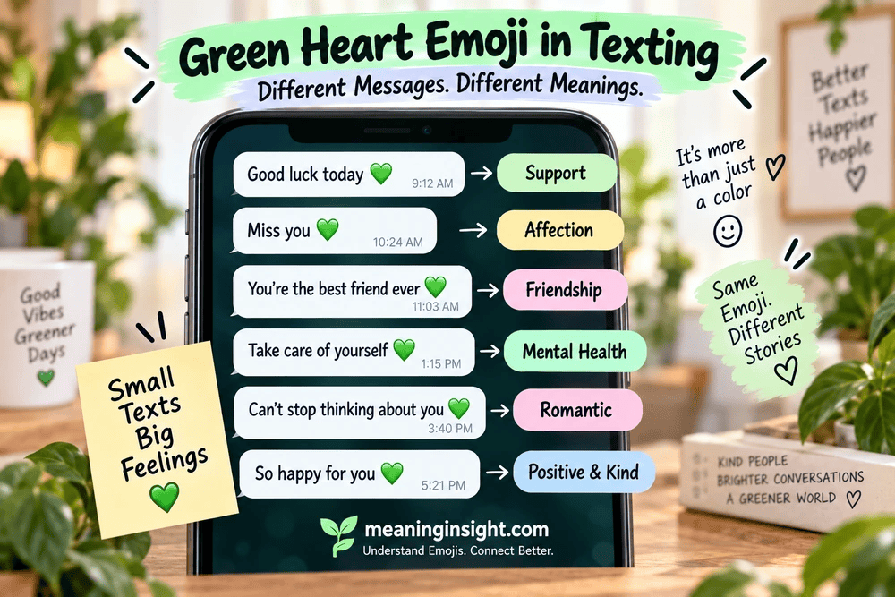 Green Heart Emoji Meaning in Texting