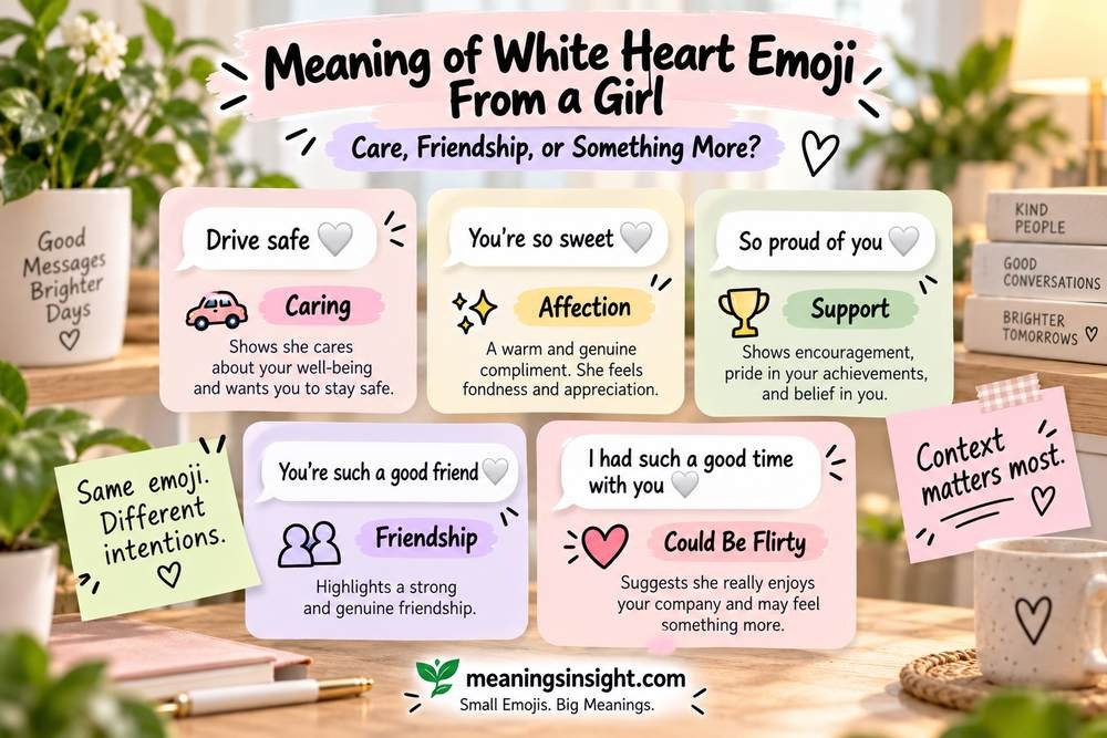 Meaning of White Heart Emoji From a Girl