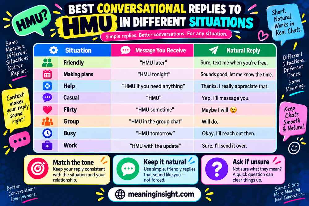 Best Conversational Replies to HMU in Different Situations