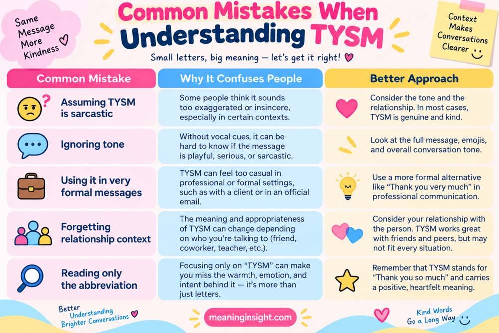 Common Mistakes When Understanding TYSM