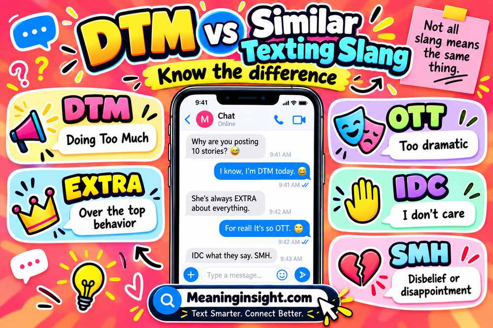 DTM vs Similar Texting Slang