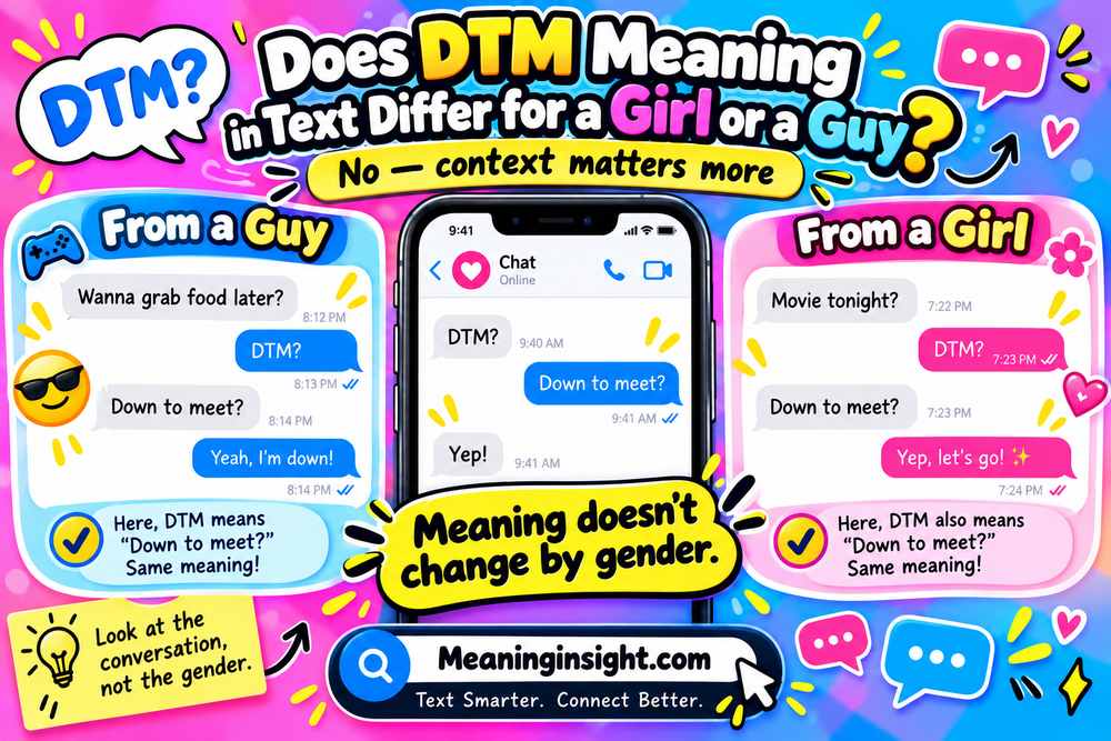 Does DTM Meaning in Text Differ for a Girl or a Guy?