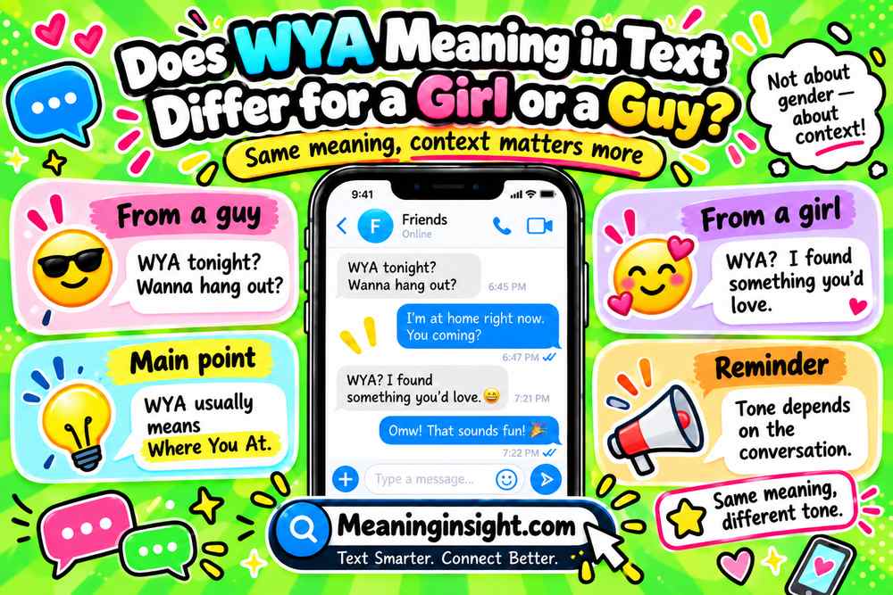Does WYA Meaning in Text Differ for a Girl or a Guy?