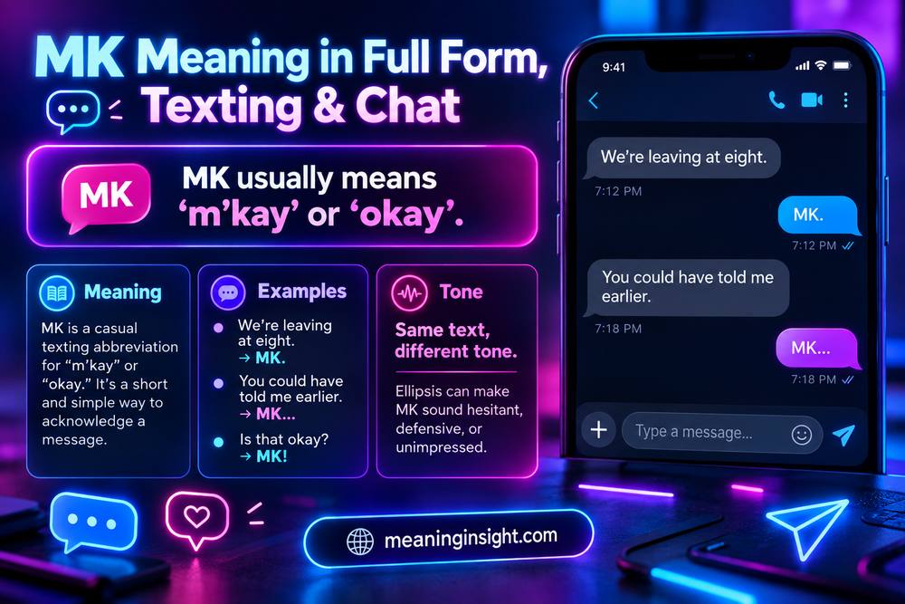 MK Meaning in Full Form, Texting & Chat