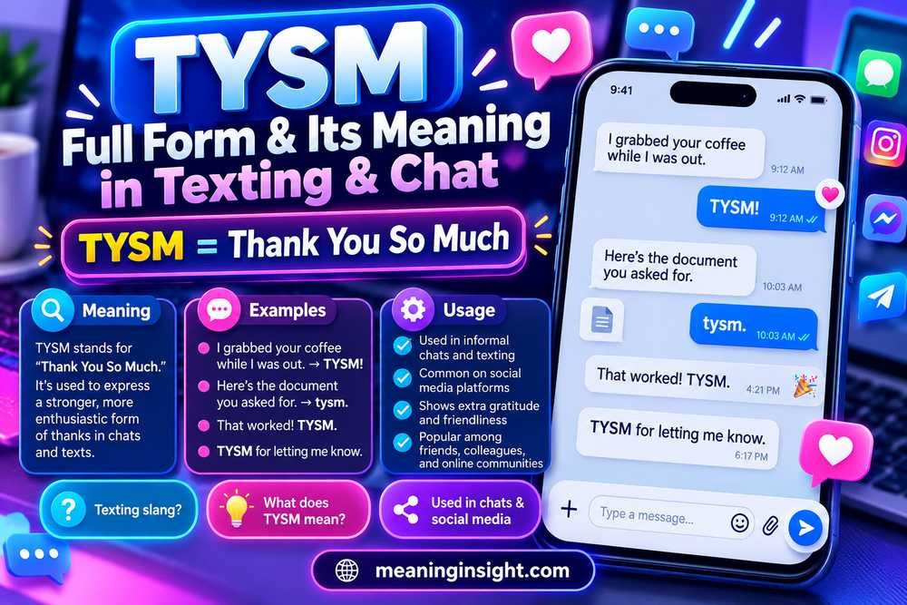 TYSM Full Form & Its Meaning in Texting & Chat