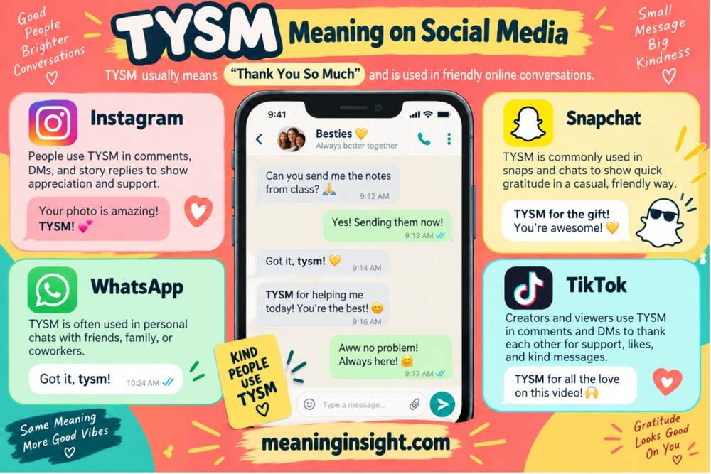 TYSM Meaning on Social Media